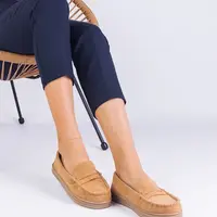 Gemre Brown women's eco-suede loafers Sevilia