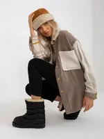 Béžová oversize károvaná košile