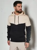 Pánská béžová mikina s kapucí Dstreet