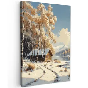 MuchoWow OBRAZ NA PLÁTNĚ Zima - Sníh - Home - Příroda 40x60 cm