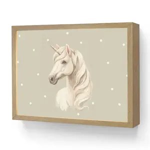 OnlyWow DOBÍJECÍ NOČNÍ LAMPIČKA Jednorožec - bílý - tečky 40x30 cm