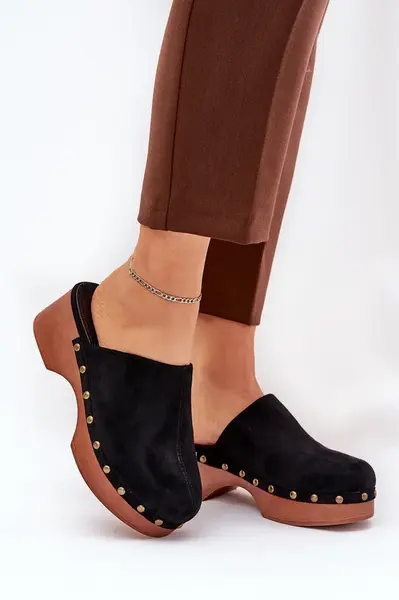 Boto Chodaky Klapky Dámské S Hroty Eko Semišové Černé Ellason