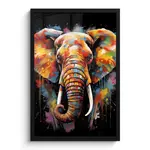 MuchoWow PLAKÁT V RÁMU Slon - Graffiti - Černá - Zvířata - Barvy 40x60 cm