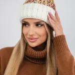 Kesi Dámská čepice s bambulí Ellen K325 ecru