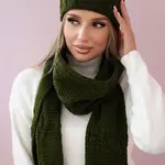 Dámský set se šálou Michalina K415 khaki