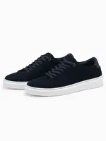 Ombre Classic men's soft suede sneaker shoes - navy blue