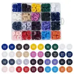 320Pcs 20 Colors 4-Hole Resin Buttons
