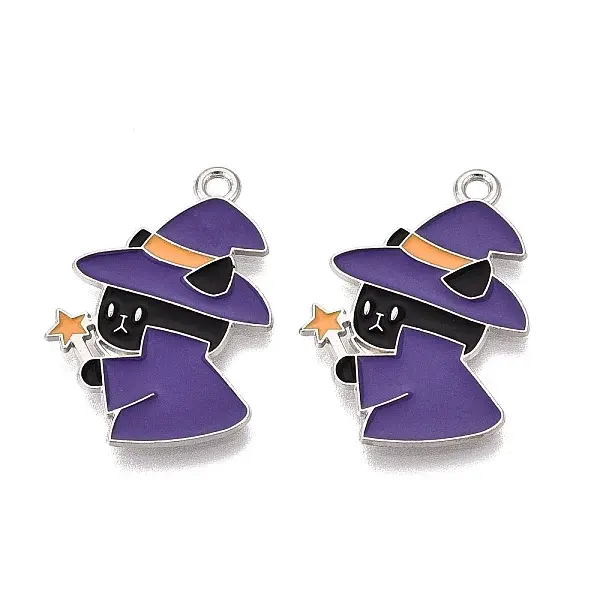 Halloween Theme Alloy Enamel Pendants