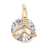 Brass Micro Pave Clear Cubic Zirconia Charms