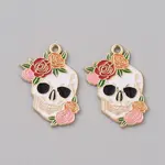 Halloween Light Gold Plated Alloy Enamel Pendants