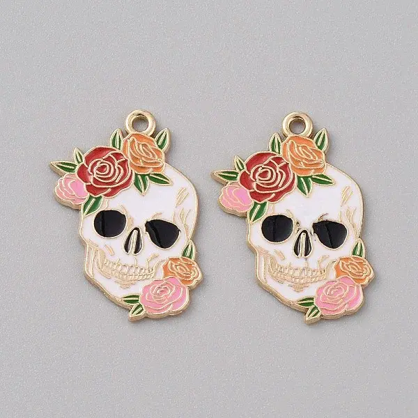 Halloween Light Gold Plated Alloy Enamel Pendants