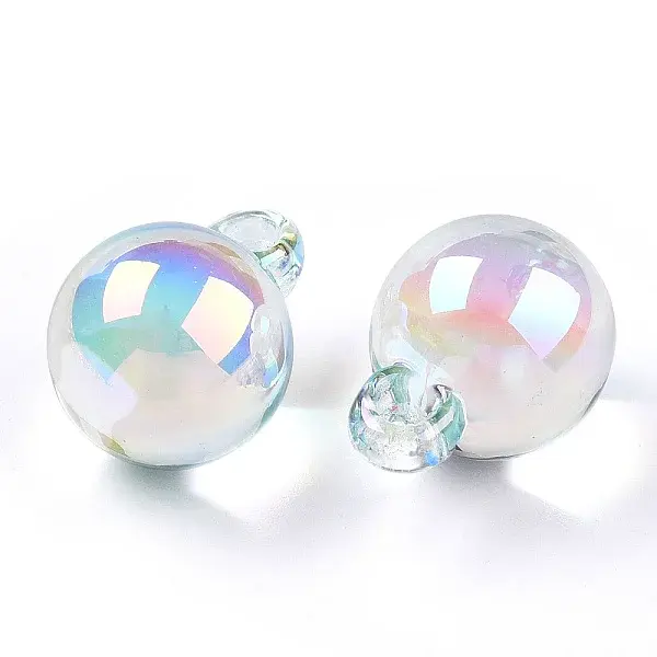 UV Plating Rainbow Iridescent Transparent Acrylic Pendants