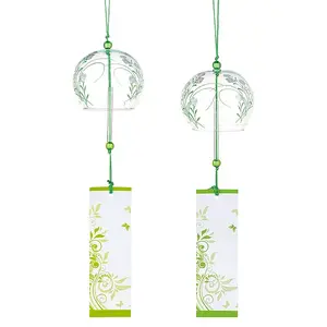Glass Round Orchid Grass Japanese Wind Chime