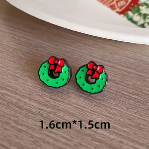 Christmas Theme Resin Stud Earrings
