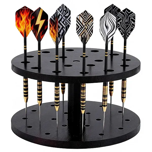 Desktop Round Wood Dart Racks