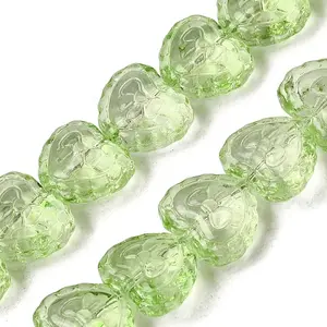 Baking Paint Transparent Glass Beads Strands