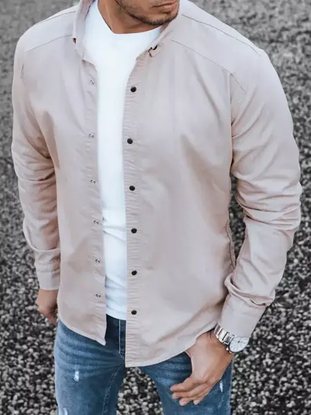 Pánská košile s dlouhým rukávem Barva růžová DSTREET