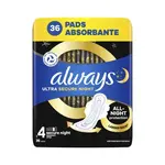 Always Ultra Hygienické Vložky Secure Night (v. 4) S Krídelkami