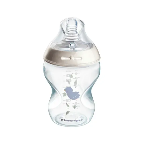 Tommee Tippee Natural Start Samosterilizační Dojčenská Fľaša s ANTI-COLIC cumlíkom Pomalý Prietok 260 ml 0m+, Vtáčik