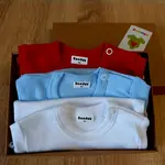 Boodyy Body s dlhým rukávom, biele, modré, červené, 3ks 68 (3-6 mesiacov)