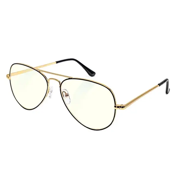 Okuliare na Počítač PCG09 zlato/čierny kovový rám +1,0