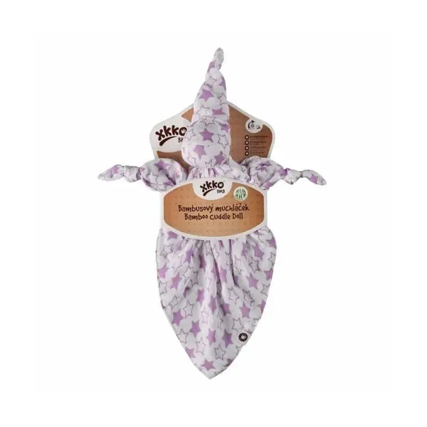 XKKO Bambusový maznáčik - Little Stars Lilac