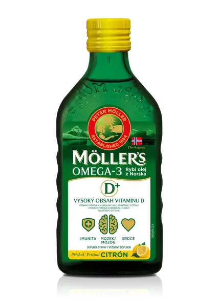 MOLLER´S Omega 3 RYBÍ OLEJ dospelí D+