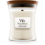 Woodwick Island Coconut vonná svíčka s dřevěným knotem 275 g
