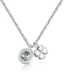 S'Agapõ Ocelový náhrdelník s krystalem a čtyřlístkem Lucky Light SKT02