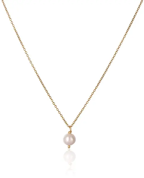 JwL Luxury Pearls Krásný pozlacený náhrdelník s pravou bílou perlou JL0679