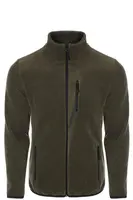 24601 Dewberry 5 Pocket Outdoor Full Zipper Fleece Jacket-DARK KHAKI