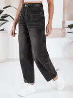 Jeansy damskie balloon fit czarne Dstreet