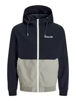 JACK & JONES Prechodná bunda 'JJERush'  námornícka modrá / sivá / biela