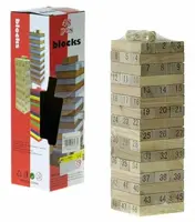 Dřevěná věž – hra z 48 kostek s čísly