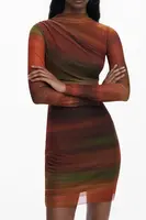 Krátke dámske šaty Desigual oranžové