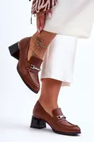 Boto Pohodlné Kožené Lodičky Hnědé Damira