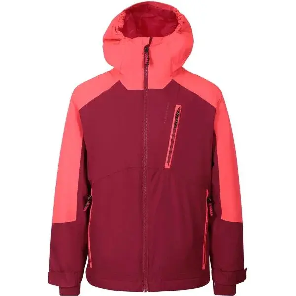 ALPINE PRO EDEFO Detská lyžiarska bunda, vínová, veľkosť 140-146