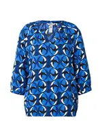 ZABAIONE Blúzka 'Co44rnelia'  námornícka modrá / azúrová / čierna / biela