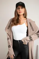 Coatee s titulky tmavě béžová