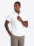 Ombre Men's polo shirt with zippered collar - white