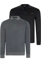 DOUBLE SET V4007 DEWBERRY MEN'S SWEATSHIRT-BLACK-ANTHRACITE