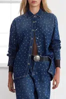 Trendyol Limited Edition Blue Jewelled Oversize Denim Jacket