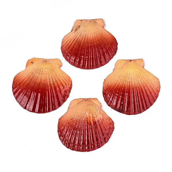 Spray Painted Natural Scallop Shell Big Pendants