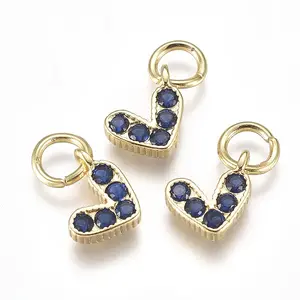 Brass Micro Pave Cubic Zirconia Charms