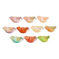 Baking Paint and Golden Metal Enlaced Glass Beads