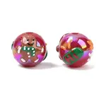 Christmas UV Plating Opaque  Acrylic Beads