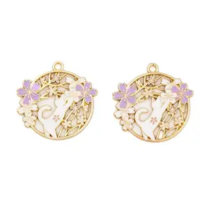 Rack Plating Alloy Enamel Pendants