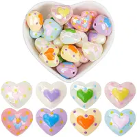 32Pcs 8 Colors Freehand UV Plating Acrylic Beads