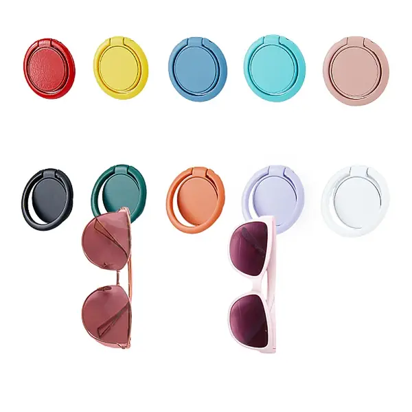 20Pcs 10 Colors Alloy Cell Phone Flat Round Holder Stand