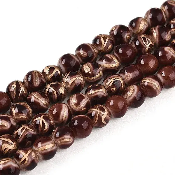 Baking Paint Glass Beads Strands